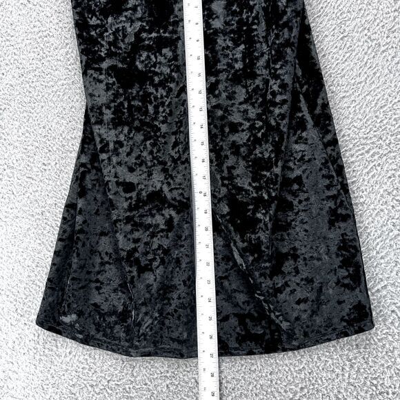 VICTORIA'S SECRET Black Crushed Velvet‎ Slip Dress Y2K M/L Goth Grunge 90s - Picture 4 of 13